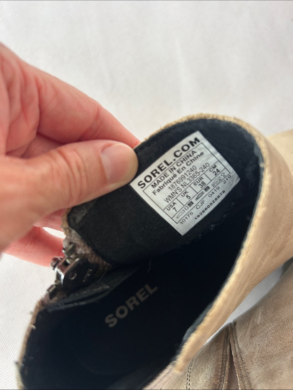Sorel Taupe Suede Wedge Ankle Booties with Side Zip - Picture 4 of 7